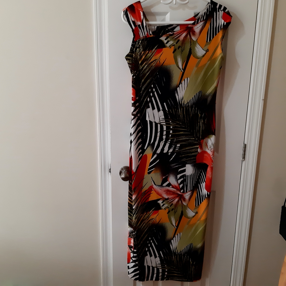 Vibrant One Shoulder Tropical Dress
